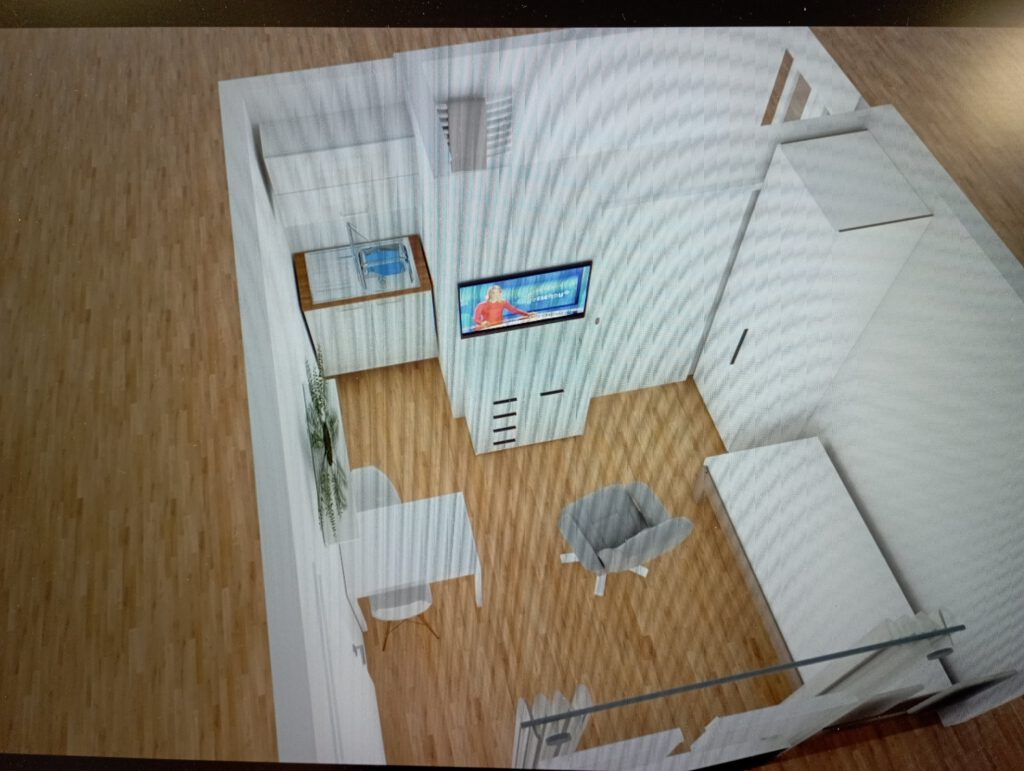 Raumplanung 1 Zimmer Appartement
