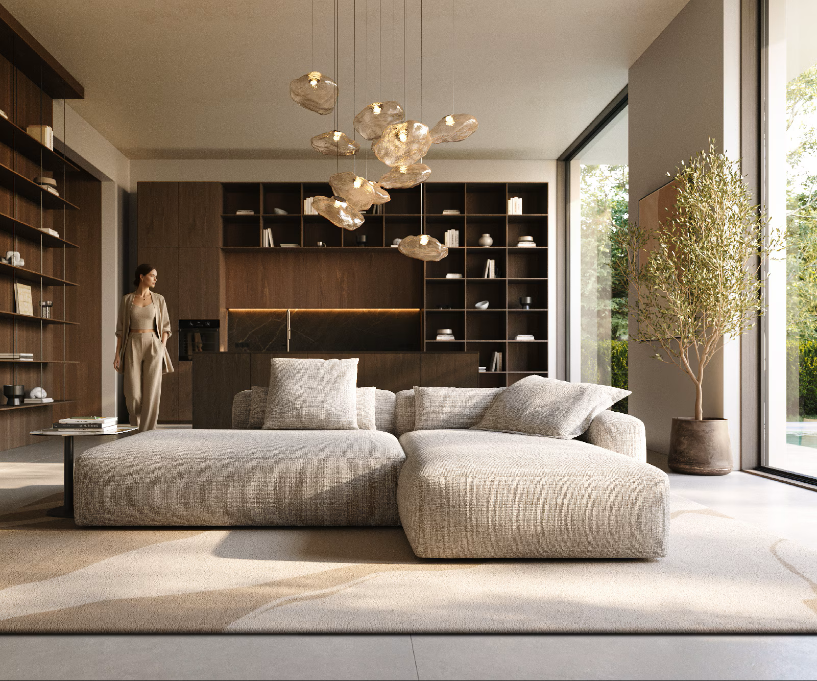 Sofa-mit-abnehmbaren Bezug-Familiensofa