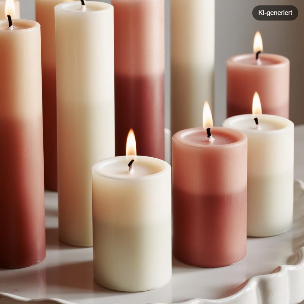 Ombre Kerzen als aktueller Weihnachtsdeko Trend