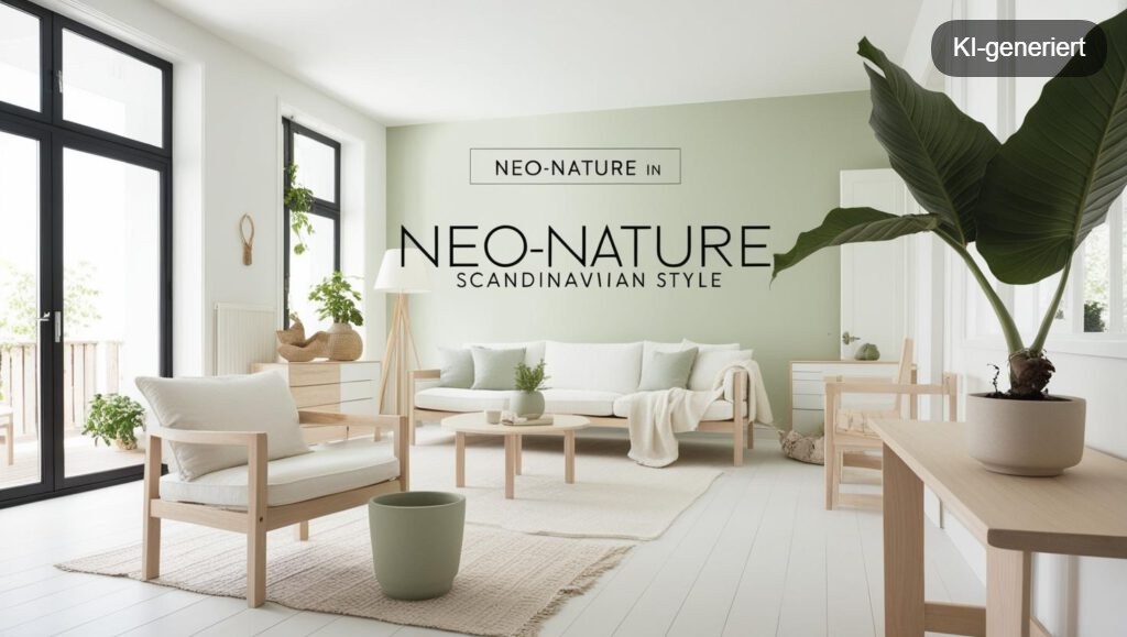 Wohnsituation im Neo Nature Stil Farbe salbei