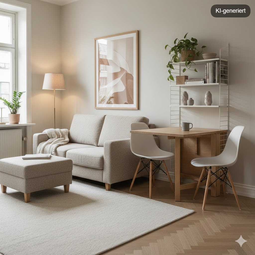 Kleines Wohnzimmer einrichten mit multifunktionalen Möbeln