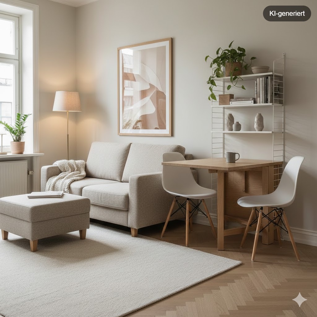 Kleines Wohnzimmer einrichten mit multifunktionalen Möbeln